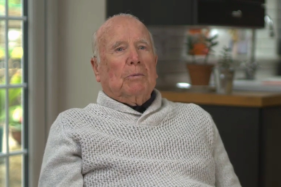 Arthur Giddings, centred in his interview portrait